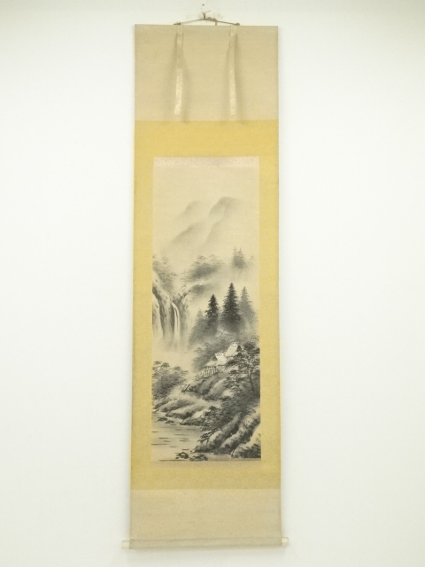 JAPANESE HANGING SCROLL / HAND PAINTED / LANDSCAPE 